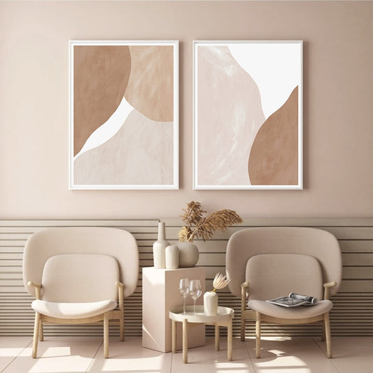 Modern Beige Brown Abstract Geometric - Little Eudora