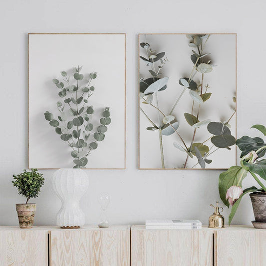 Botanical Eucalyptus Leaves Modern Canvas Paintings Posters and Prints Interior for Living Room Hallway Home Decor No Frame - Little Eudora