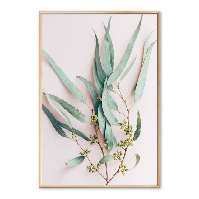 Modern Plants Leaves King Protea Flowers Wall Art