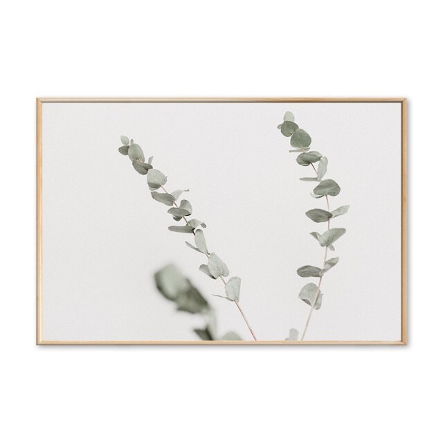 Modern Plants Leaves King Protea Flowers Wall Art