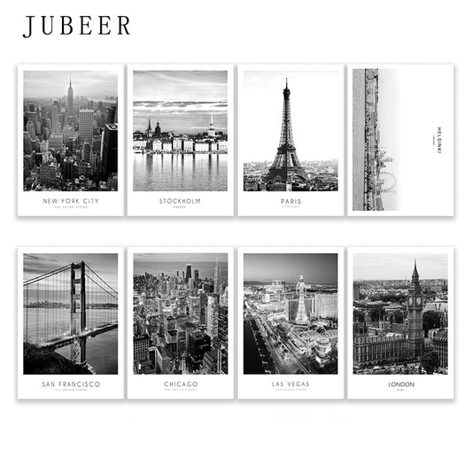 Modern New York London Paris City Wall art