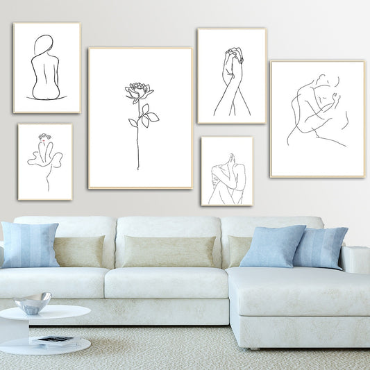 Abstract Lady Line Drawing Wall Art