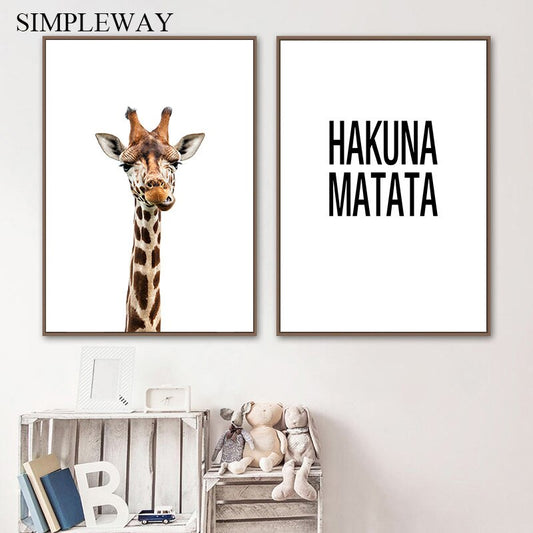 Giraffe African Animal Wall Art
