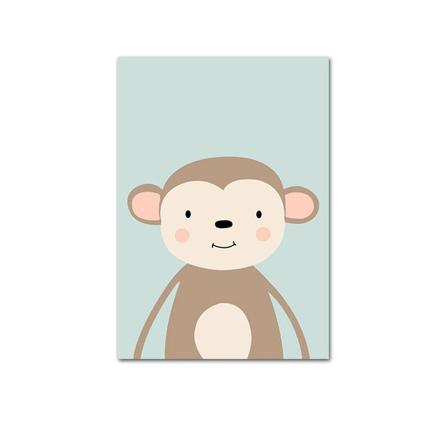 Cute Cartoon Baby Animal Penguin Monkey Nursery