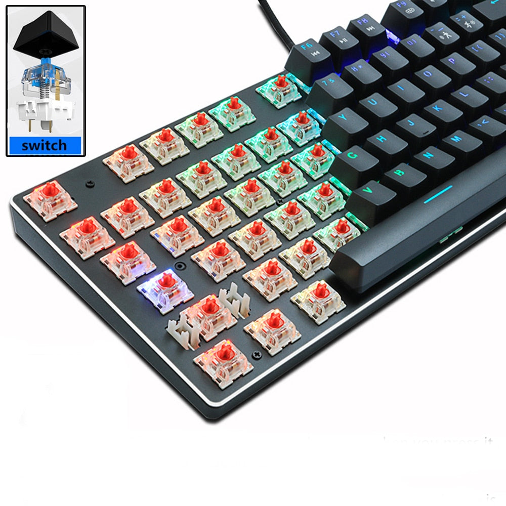 Wired Mechanical Gaming Keyboard with Backlit Keys