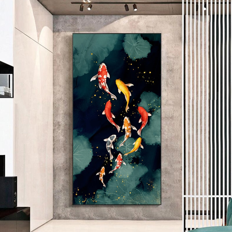 Koi Fish Feng Shui Wall Art