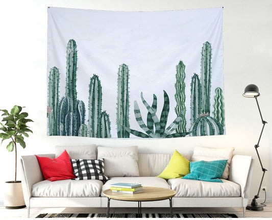 Cactus Watercolor Hanging Wall Tapestries