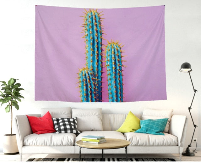 Cactus Watercolor Hanging Wall Tapestries