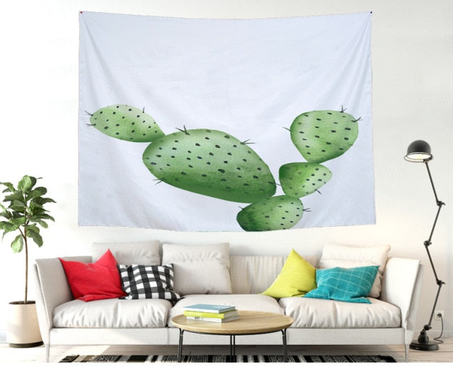 Cactus Watercolor Hanging Wall Tapestries