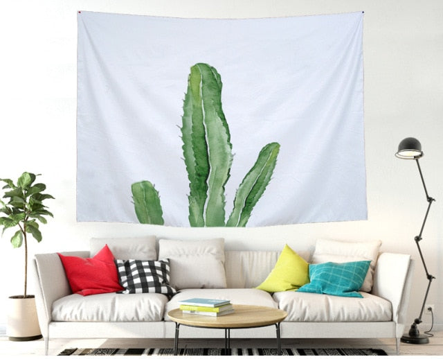 Cactus Watercolor Hanging Wall Tapestries