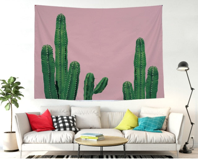 Cactus Watercolor Hanging Wall Tapestries