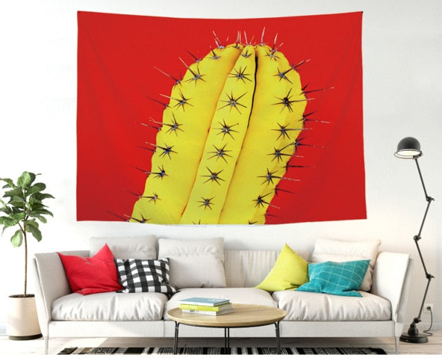 Cactus Watercolor Hanging Wall Tapestries