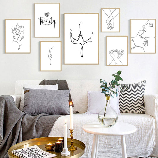 Art Figure Line Drawing Wall Art