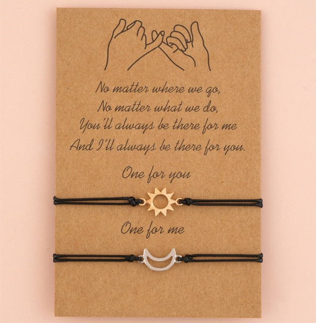 A Pair of Friendship Charm Bracelets for loved ones and couples