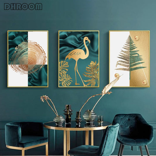 Canvas Painting Light Luxury Golden Wall Art